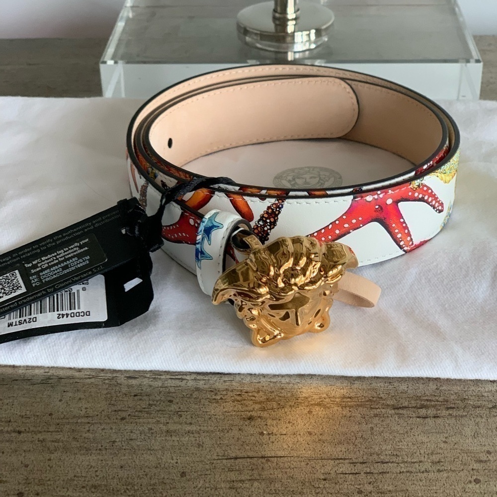 Versace La Medusa Tresor de la Mer Printed Belt - Picture 5 of 12